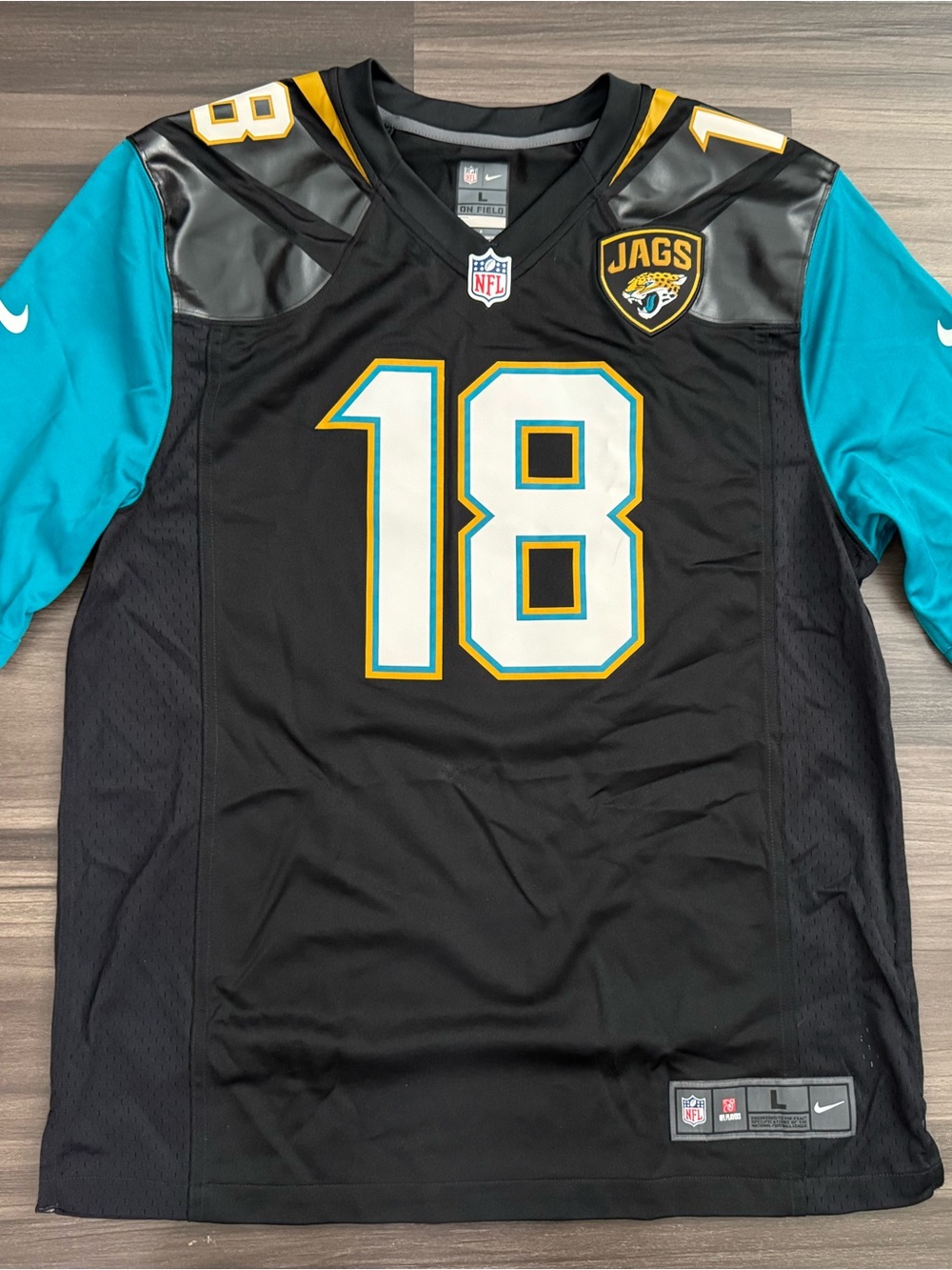 Nike Jacksonville Jaguars Ace Sanders #18 NFL On Field Game Home Jersey Men L